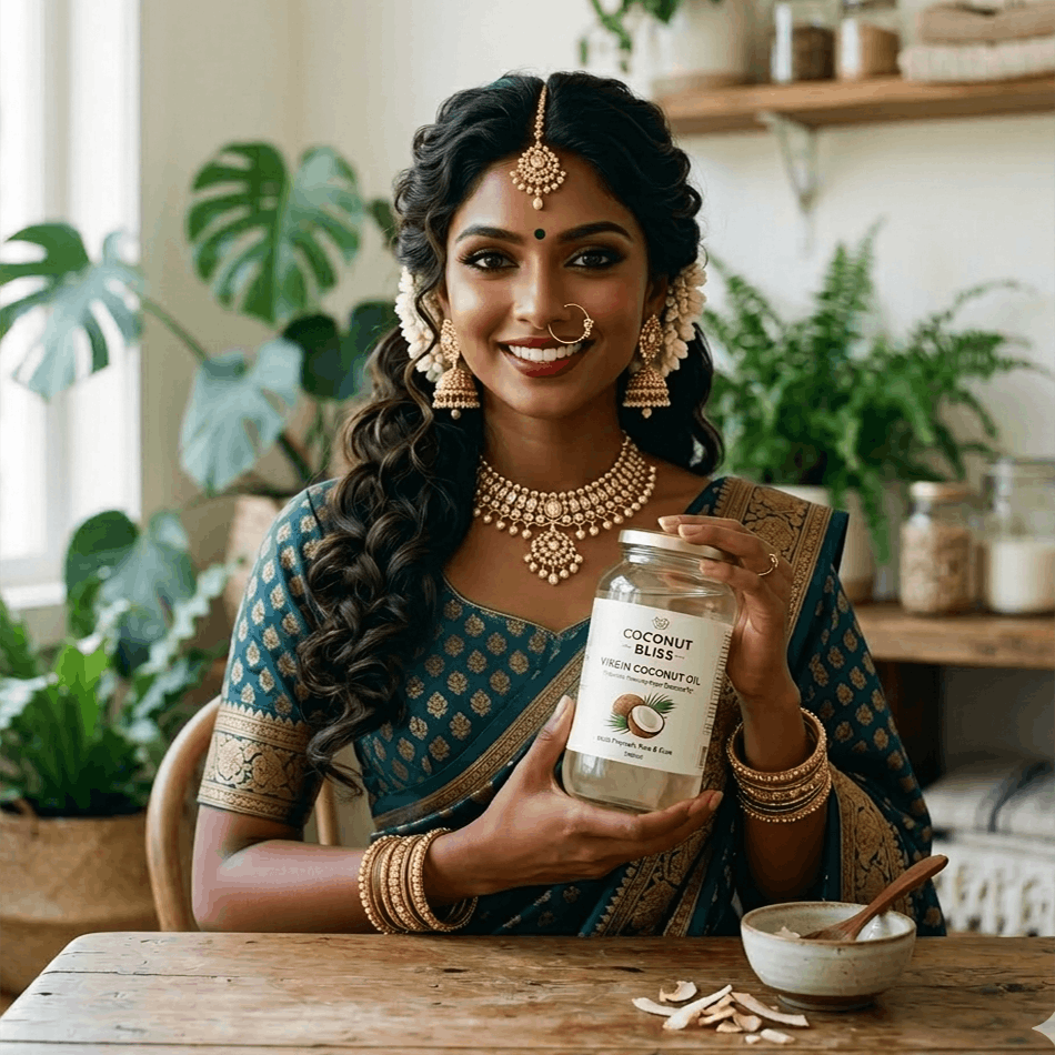 Woman with ServeU coconut oil